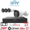 2MP 4CH UNIVIEW - 4X COLORHUNTER - 24/7 COLOR- HD FIXED MINI BULLET ANALOG CAMERA WHITE 2.8MM UAC-B122-AF28M-W