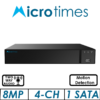 8MP 4-CH MICROTIMES POE 1-SATA HD NVR 265+/H.265+/ NVR8004POE