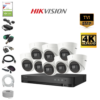 Hikvision 8MP 4K 8Dome Camera & 8CH Dvr cctv kit Complete