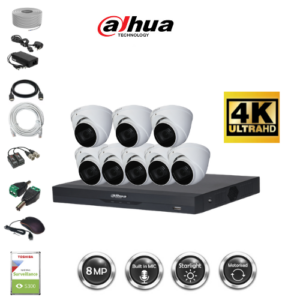 Dahua 8cctv kit 8mp Resolation audio 4k