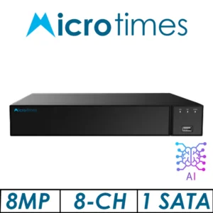 8MP 8-CH MICROTIMES 1-SATA AI HUMAN DETECTION MOTION DETECTION HD XVR H.265/H.265+/ XVRM8008HD