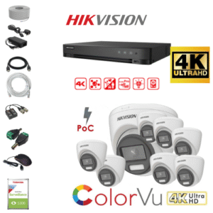 Hikvision 8cctv kit 8MP 4K Day/night Colour
