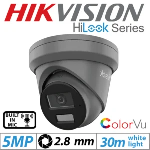 4 MP HIKVISION COLORVU FIXED TURRET IP NETWORK CAMERA WITH BUILT-IN MIC & SMART HYBRID LIGHT 2.8MM BLACK DS-2CD2347G2H-LI(U) (2.8MM)