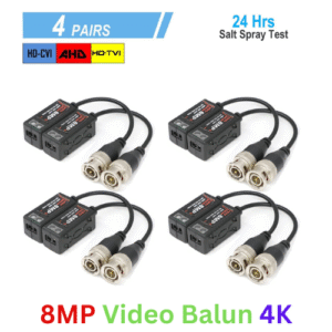 ANLINK 4 Pairs 4K 8MP HD Passive Video Balun Connectors, CCTV BNC Passive Video Balun