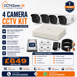 4 Camera HiLook Bullet CCTV Kit